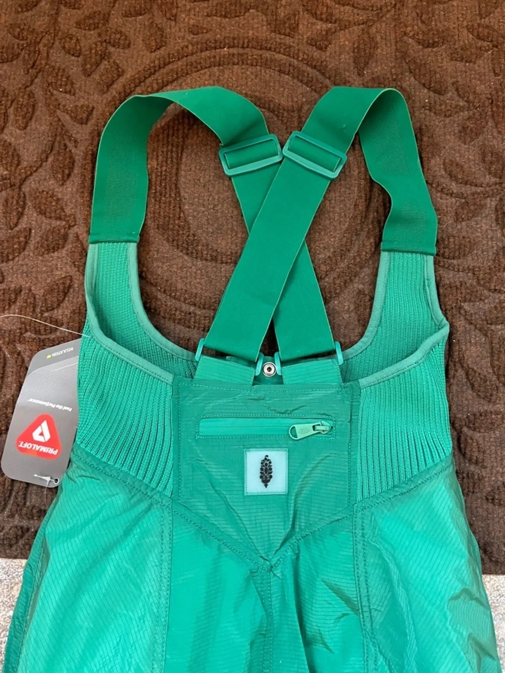 Free People Movement Lift Laugh Love Ski Bib Green Glow Size Small NWT